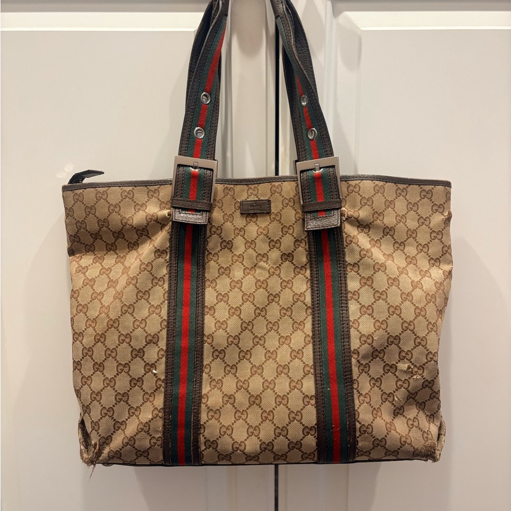 GUCCI Vintage GG Canvas Tote